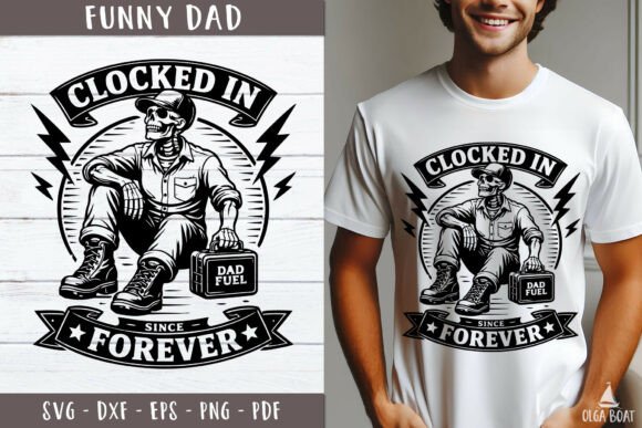 Clocked in Dad Forever SVG Funny Design Review